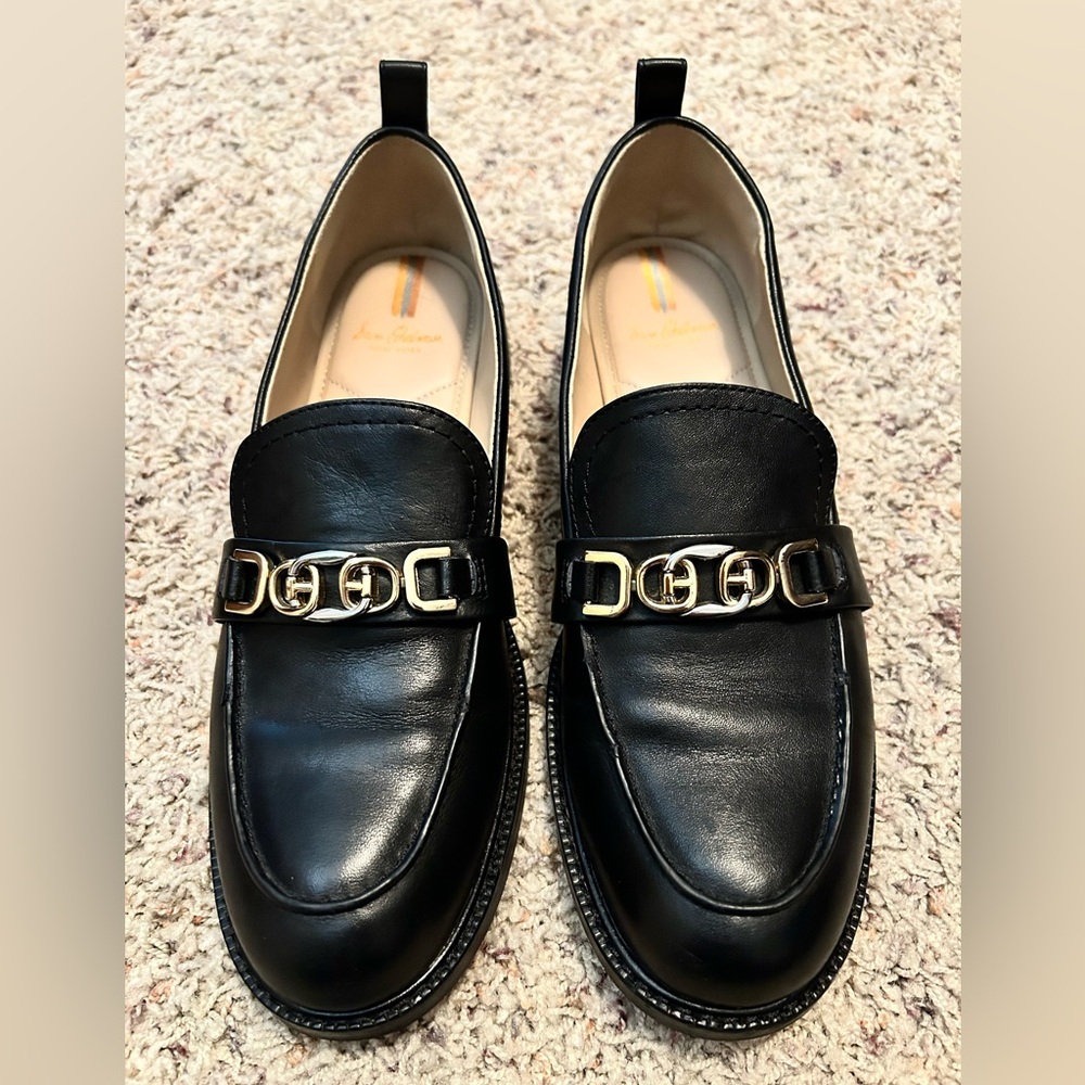 Sam Edelman Black Loafers with Silver Accents
